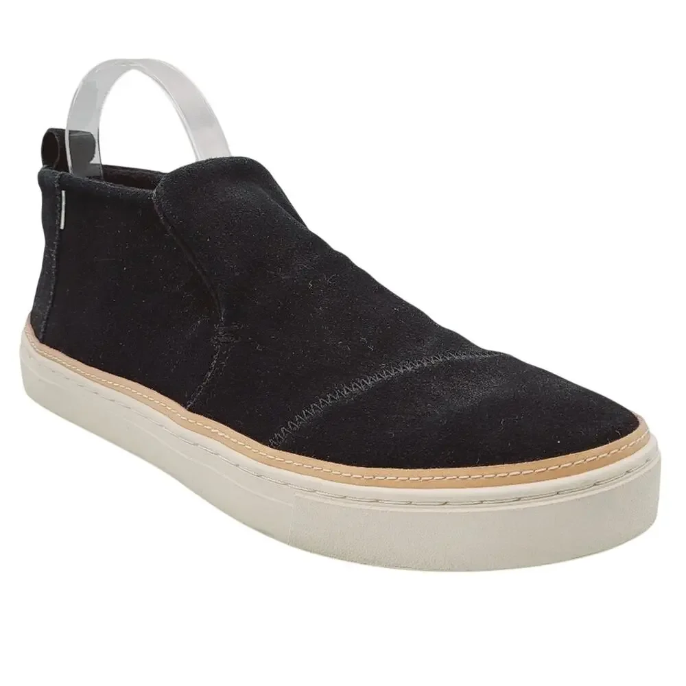 Toms Paxton Black Suede Leather Slip-On Sneaker Bootie Women's Size 9.5